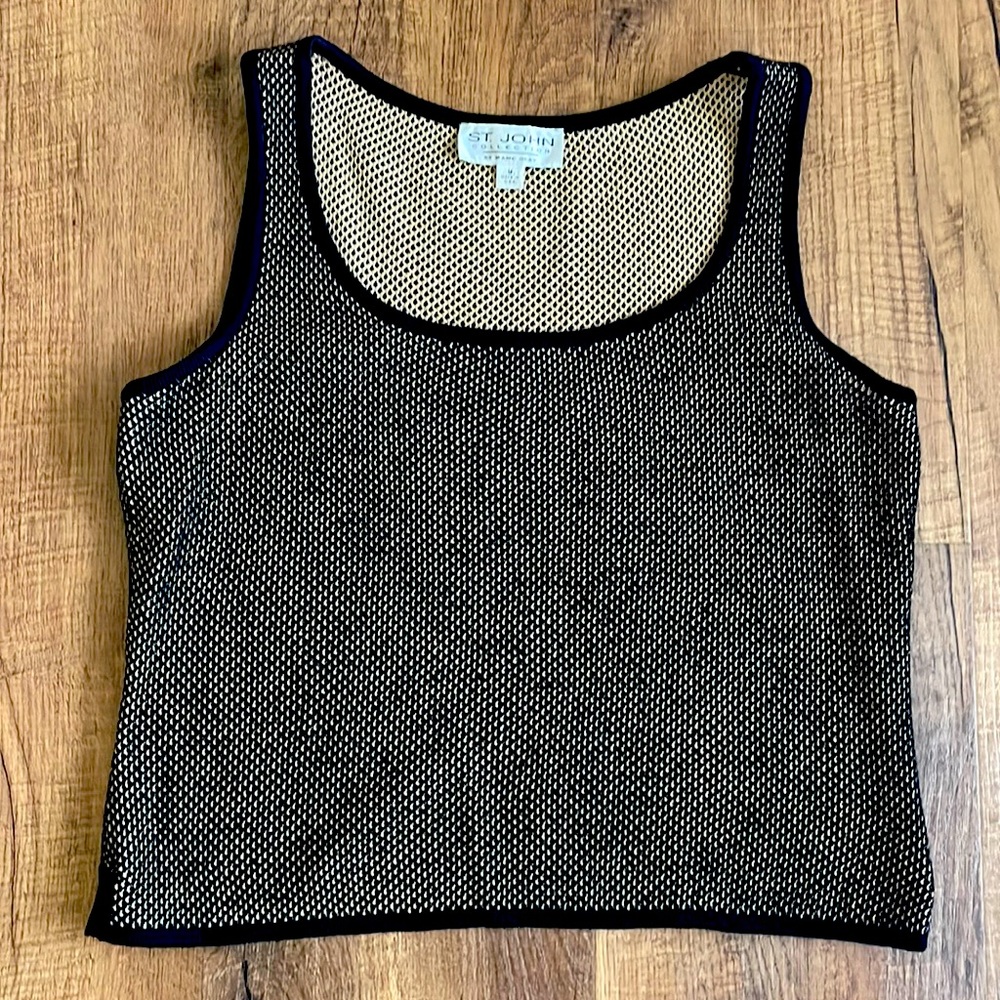 Vintage ST. JOHN collection by Marie Gray netting tank top M EUC